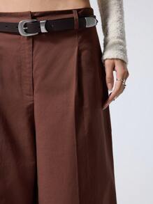 LYSMO Ramadan Women's Casual Simple Fashion Everyday Pants - Brown - View 5