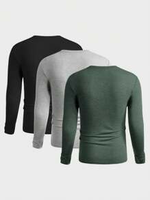 Manfinity VCAY Men Crew Neck Long Sleeve Simple Casual Tops