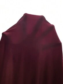 SHEIN PETITE Solid Plunging Neck Cami Red Bodysuit - Burgundy - View 5