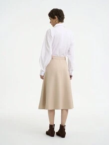 Aalyst Women Beige A-Line Skirt, High Waist