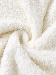 Teletubbies X SHEIN Tween Girl Tinky Winky 刺绣 3D 图案可爱连帽运动衫和紫色休闲抽绳裤舒适睡衣套装