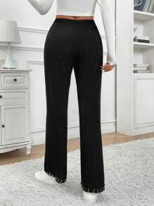 SHEIN Frenchy Pantalones casuales de unicolor para mujer, simples y de moda para uso diario