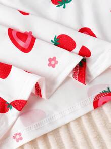 Pijamas de niñas con estampado de fresas lindas y dulces, para verano