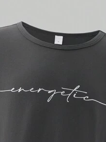 Girl's Casual Letter Print Long Sleeve Cropped Top With Fitted Design, Versatile And Fashionable T-Shirt To Pair With High-Waisted Pants, A-Line Skirts Or Mini Skirts - Multicolor - View 6