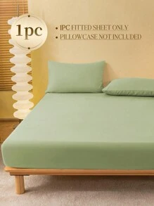 1 tấm ga trải giường màu xanh bơ trơn, mềm mại và thoáng khí, phù hợp với giường đơn, đôi, cỡ Queen, King - độ dày lên đến 11,8 inch, chống nhăn, có thể giặt máy. - Mầm xanh - Xem 7