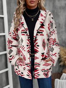 EMERY ROSE Women's Casual Full-Print Zip-Up Hooded Jacket - Multicolor - View 2