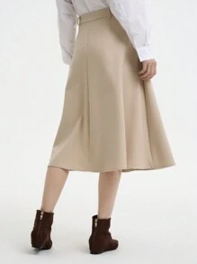 Aalyst Women Beige A-Line Skirt, High Waist