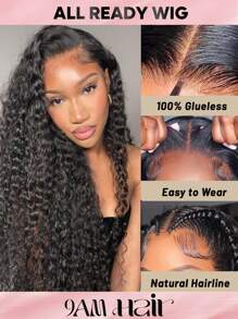 ALL READY WIG 预拔漂白结预切蕾丝融化蕾丝 5X5 无胶蕾丝闭合假发 100% 真人发深波浪 9AM 头发 - SNatural - 查看 2