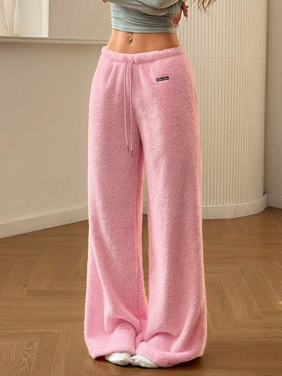 Muchica 粉色柔软针织休闲裤 - 粉色 - 查看 1