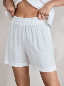 Ocili Ocili Leisure Comfortable Linen Breathable Bermuda Shorts, Women Sleepwear Bottom