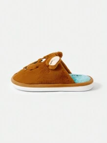 SCOOBY-DOO X SHEIN 女士卡通刺绣3D耳朵毛绒家居拖鞋，狗狗造型，适合新年、春季、春假、复活节、情人节、冬季穿着 - 棕色 - 查看 8