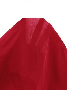 SHEIN SXY Women's Sexy Solid Color Criss-Cross Backless Drawstring Ruched Bodycon Spaghetti Strap Mini Dress, Summer, Woman Dress,Prom Dress - Red - View 6
