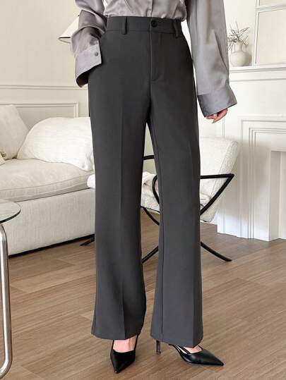 DAZY Pantalones casuales de negocios para mujer, pantalones de vestir para mujer de tiro bajo para otoño