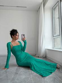 Elenzga Women's Lace 2 In 1 Set (Random Cut)