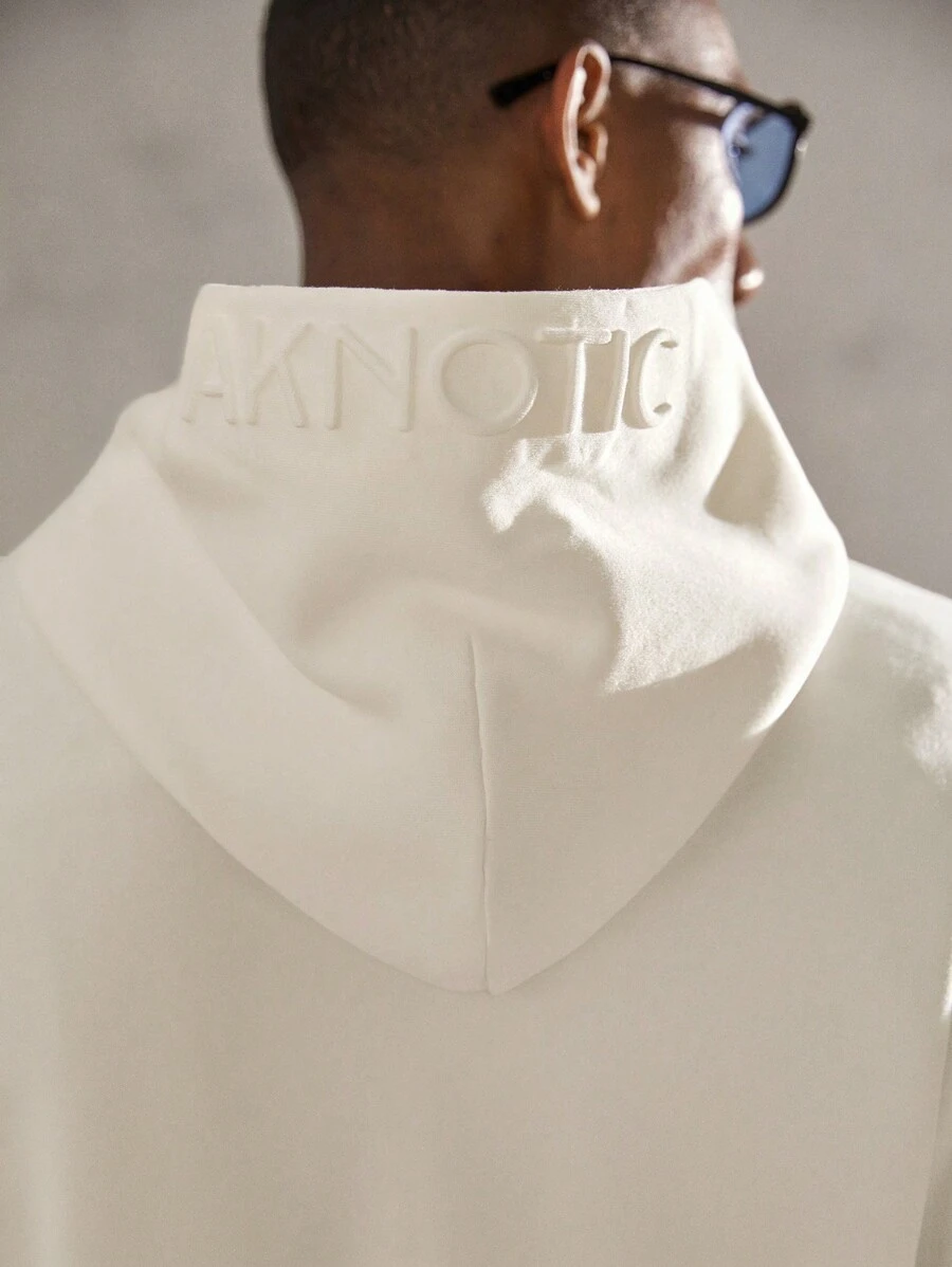 AKNOTIC Business Casual 2 piezas Conjunto de sudadera con capucha de cuello redondo y pantalones holgados para hombre, para otoño e invierno