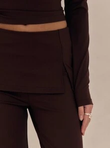 MUSERA Quần legging ống loe xếp ly mềm mại, thanh lịch, thích hợp cho mùa xuân hè, dự tiệc hoặc mặc thường ngày. - màu nâu - Xem 4