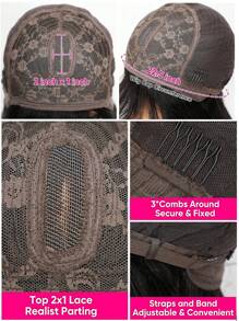 Bob Wig Human Hair 10-16 Inch Human Hair Wigs With Bangs 2x1 Bob Lace Front Kinky Curly Human Hair Wig Human Hair Glueless Wigs For Women Natural Black - Natural Black - View 5