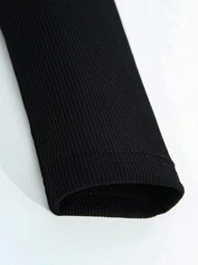 SHEIN Mono negro ajustado y jeans casuales de pierna ancha con cintura asimétrica suelta, diseño versátil de moda para uso diario para adolescentes chicas