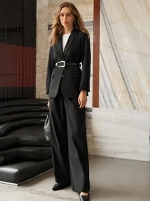 MOTF PREMIUM TAILORED WIDE LEG SUIT PANTS - Black - View 5