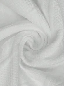Calvaya Plus Size Women Casual Textured Fabric Solid Color Button Decor Jacket Fall Winter Cloth For Women Autumn - White - View 4