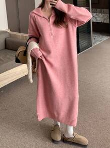 DAZY Women High Neck Loose Casual Long Sweater Dress,Fall Women Clothes