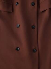 GlowEve 女式前扣平翻领口袋休闲西装夹克 - 鏽棕色 - 查看 3