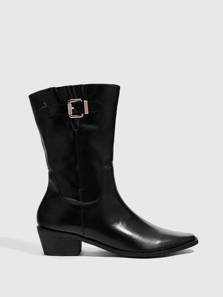CUCCOO GRLICON Women's Mid-Calf Boots, Y2K Style, Punk Rock, Biker, Cool Girl Outfit, Suitable For Halloween, Christmas, Party