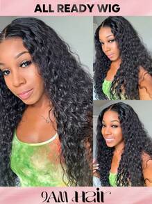 ALL READY WIG Pre Plucked Bleached Knots Pre-Cut Lace Melting Lace 5X5 Glueless Lace Closure Wig 100% Human Hair Water Wave 9AM HAIR - SNatural - View 3