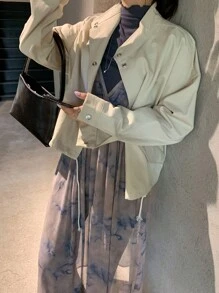 DAZY 女士全花卉印花无袖中长连衣裙