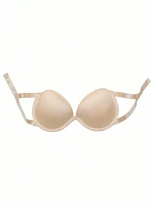 Women's Strapless Padded Push Up Bra Baby Pink Casual Seamless Underwire Lifting Everyday Bra Lingerie - Baby Pink - View 6