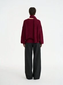 Aalyst Casual Solid Color Lantern Sleeve Sweater, Autumn/Winter