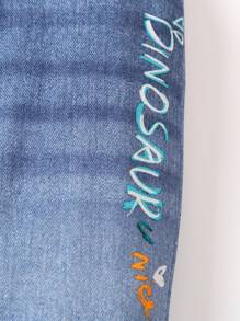 SHEIN 年轻男孩休闲抽绳腰带字母和笑脸印花慢跑裤，时尚春秋街头服饰