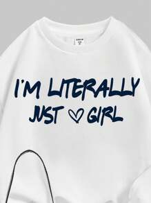 Bộ 2 chiếc/Bộ Áo chui đầu dài tay in hình graffiti thường ngày cho bé gái tuổi teen và quần nỉ, Bộ ấm áp cho mùa đông - Nhiều màu - Xem 3