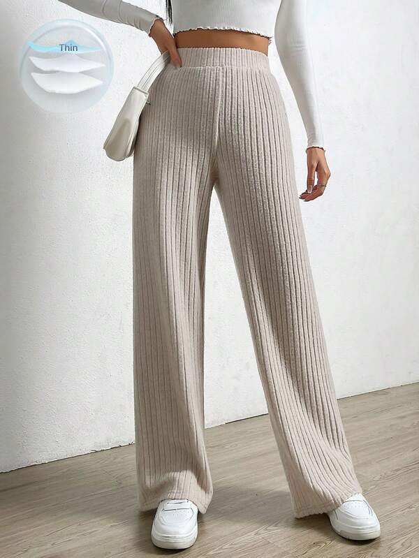 SHEIN EZwear Elastic Waist Wide Leg Pants