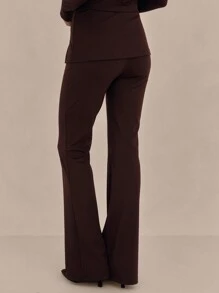 MUSERA Quần legging ống loe xếp ly mềm mại, thanh lịch, thích hợp cho mùa xuân hè, dự tiệc hoặc mặc thường ngày. - màu nâu - Xem 5