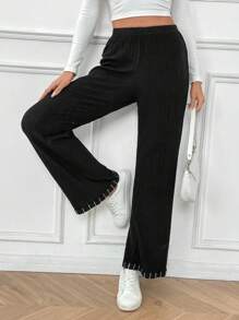 SHEIN Frenchy Pantalones casuales de unicolor para mujer, simples y de moda para uso diario