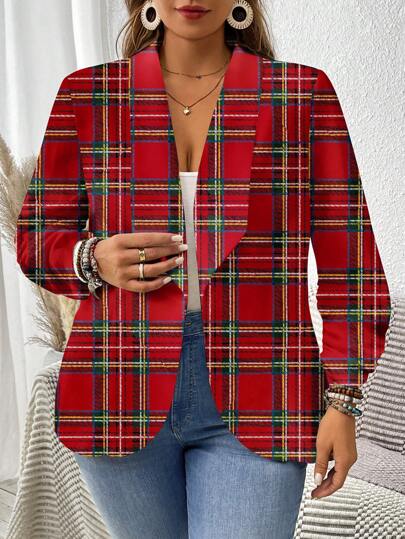 SHEIN LUNE Chaquetas tipo cárdigan sueltas de estilo vintage con estampado de flores minimalista y casual, livianas y adecuadas para tallas grandes, para otoño/invierno