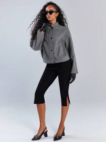 Athîral 女士休闲纯色短夹克，秋冬