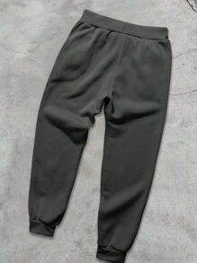 Manfinity Homme Plus Size Men's Casual Daily Letter Print Drawstring Waist Slant Pocket Sweatpants