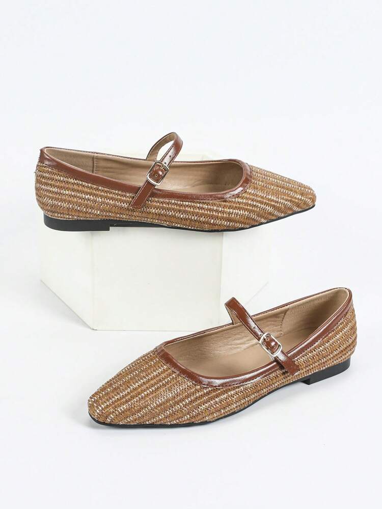 CUCCOO CHICEST 2024 Spring/Autumn New Arrival Solid Color Square Toe Casual Flat Shoes, Versatile For Christmas And New Year Holiday Vibe Fall And Winter