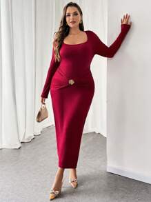 SHEIN Privé Vestidos de mujer de talla grande para el Día de San Valentín, vacaciones, cumpleaños, eventos elegantes, negocios casuales, bodas como invitada