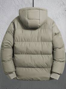 Manfinity Homme Men's Hooded Zipper Quilted Jacket - Green - View 2