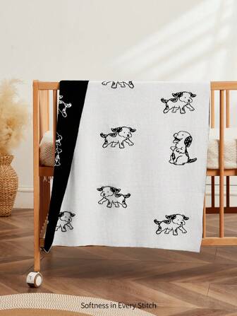 Floral Pattern Warm And Soft Knitted Baby Swaddle Blanket