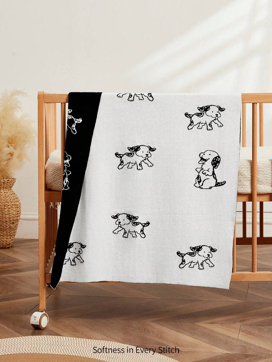 花卉图案温暖柔软针织婴儿襁褓毯