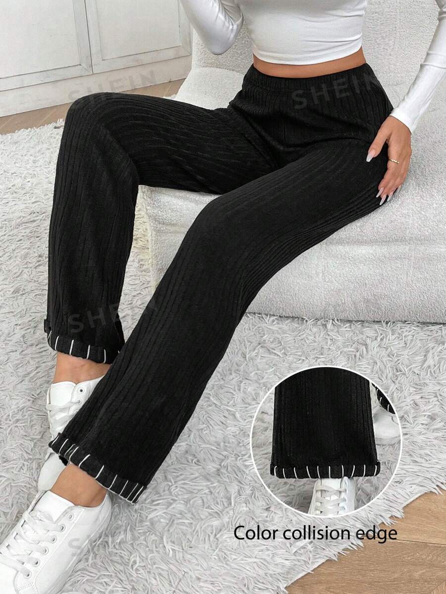 SHEIN Frenchy Pantalones casuales de unicolor para mujer, simples y de moda para uso diario