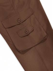 Manfinity Homme 男式休闲纯色抽绳工装裤