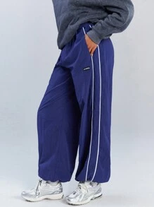 Athîral 女士休闲运动撞色饰边抽绳九分裤