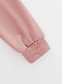 SHEIN Casual Crop Pullover Sweatshirt For Teen Girls - Pink - View 6