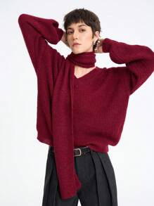 Aalyst Casual Solid Color Lantern Sleeve Sweater, Autumn/Winter