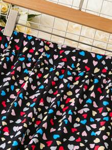 SHEIN LUNE Plus Size Women's Colorful Heart Shaped Pattern Loose Pants, Romantic For Valentine's Day - Multicolor - View 4